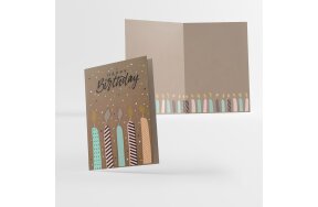 ΚΑΡΤΑ ΓΕΝΕΘΛΙΩΝ "HAPPY BIRTHDAY" KRAFT 3D 12x17cm O21OR10